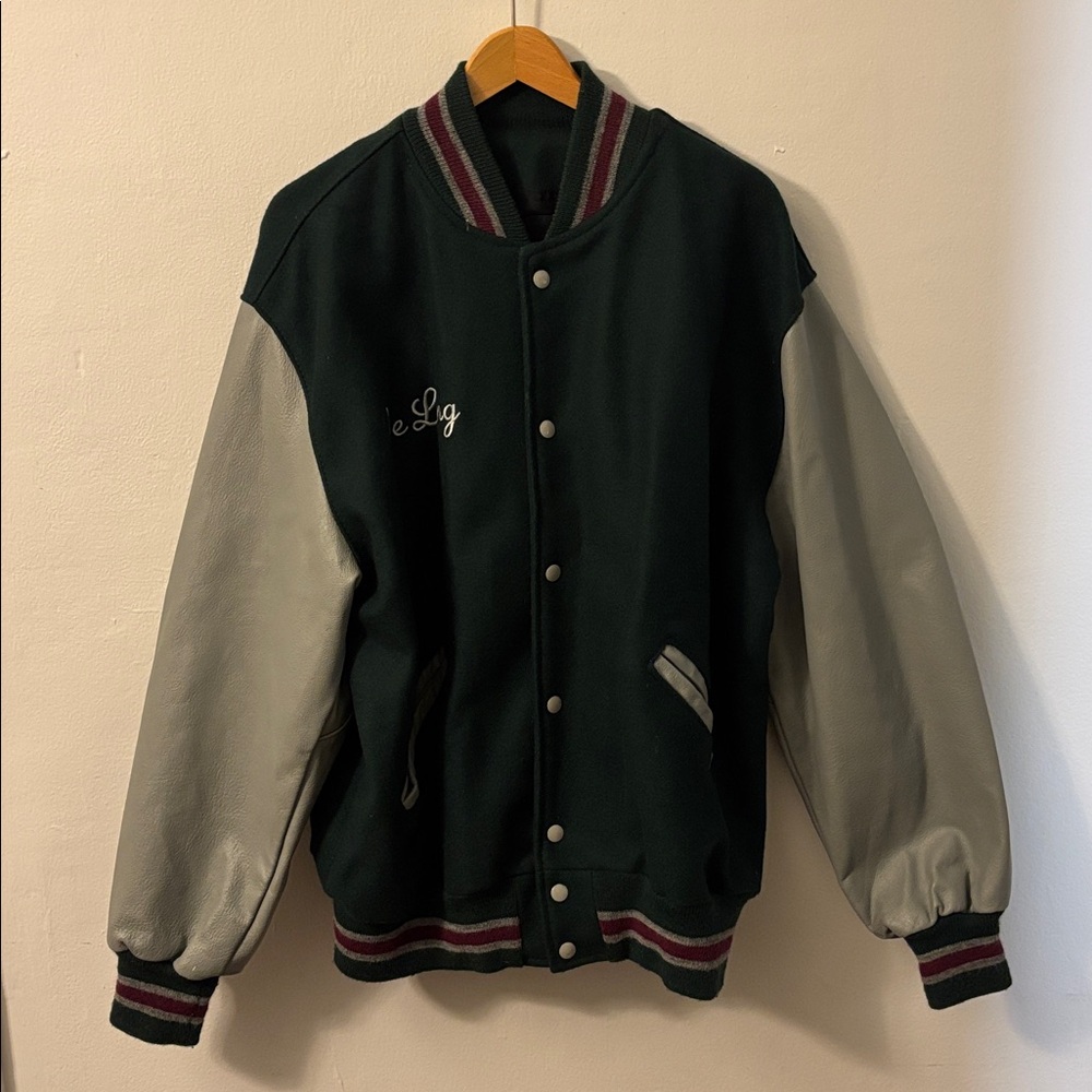 DeLONG Varsity Men’s Jacket Tigers Men’s Wool Green Grey Embroidered XL